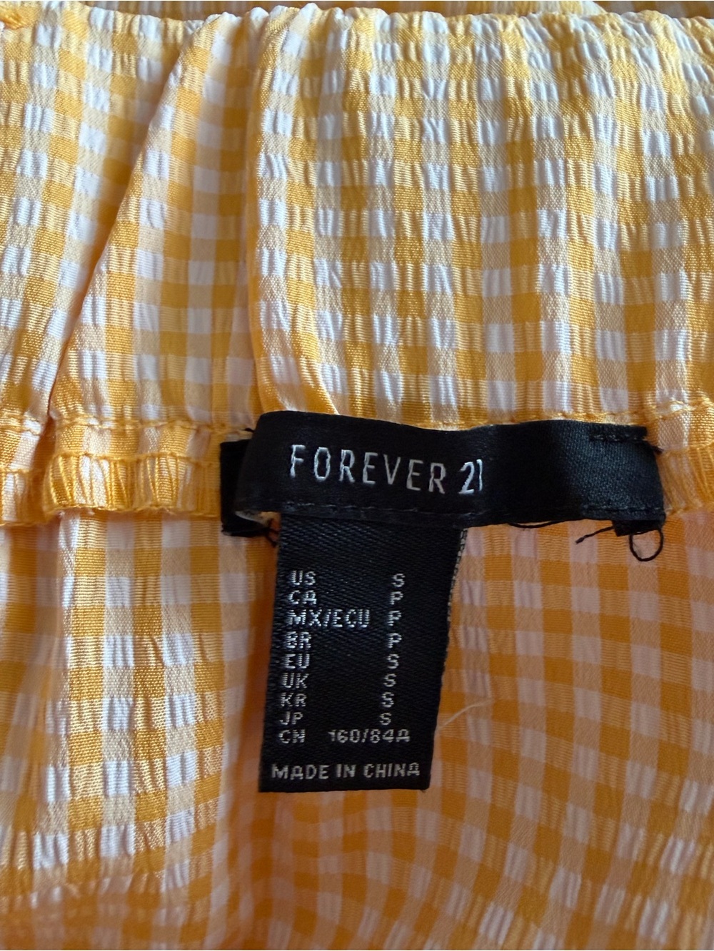 Forever 21 Yellow and White Gingham Mini Dress - Picture 3 of 3